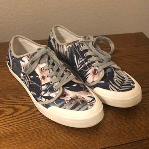 Sam Edelman Floral Canvas Low Top Sneakers